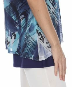 Jostar Short Sleeves Mesh Romance Double Layer Top-353MR-SRP1-C-W254