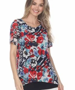 Jostar Mesh Romance Double Layer Top-353MR-SXP1-C-W266 Plus Size