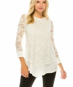 Jostar Online Lace Overlay Center Top-355LA-LRD1-C