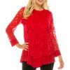 Jostar Online Lace Overlay Center Top-355LA-LRD1-C