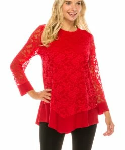 Jostar Online Lace Overlay Center Top-355LA-LRD1-C