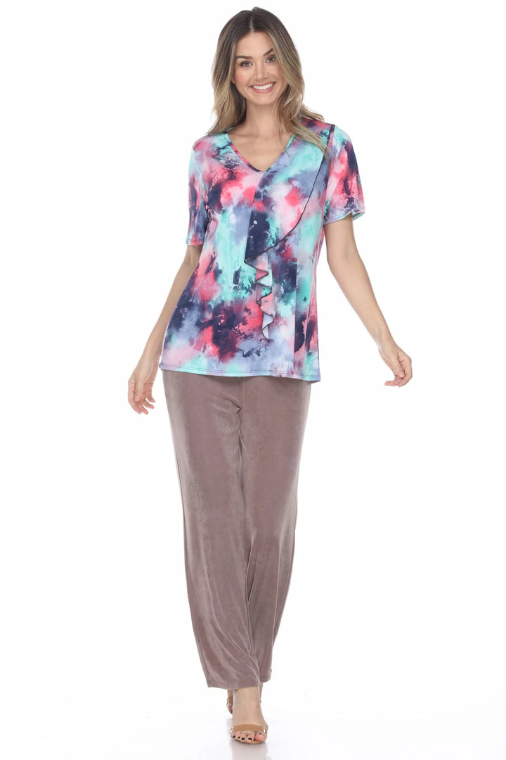 Jostar Cascade Drop Short Sleeve Top-356HT-SRP1-W252 Tops