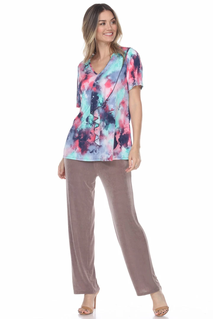 Jostar Cascade Drop Short Sleeve Top-356HT-SRP1-W252 Tops