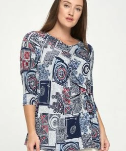 Jostar Quarter Sleeves HIT Side Tie Tunic-357HT-QRP1-W192