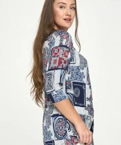 Jostar Quarter Sleeves HIT Side Tie Tunic-357HT-QRP1-W192