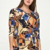 Jostar HIT Print Side Tie Tunic Quarter Sleeve-357HT-QP-W217