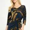 Jostar Quarter Sleeves HIT Print Side Tie Tunic Quarter Sleeve-357HT-QP-W315