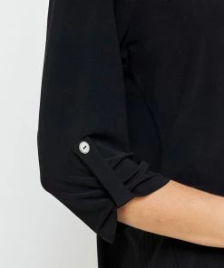 Jostar Tops HIT Notch Neck Rolled Sleeve Top-359HT-QRS1