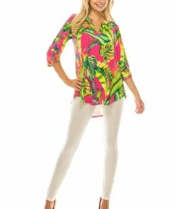 Jostar HIT Notch Neck Rolled Sleeve Top-359HT-QRP1-W269