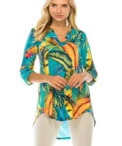 Jostar HIT Notch Neck Rolled Sleeve Top-359HT-QRP1-W269