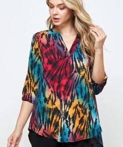 Jostar HIT Notch Neck Rolled Sleeve Top-359HT-QP-W280 Quarter Sleeves