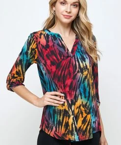 Jostar HIT Notch Neck Rolled Sleeve Top-359HT-QP-W280 Quarter Sleeves