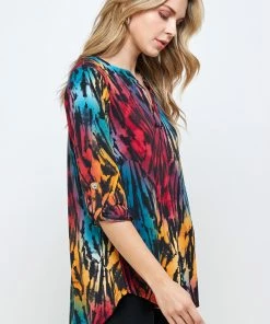 Jostar HIT Notch Neck Rolled Sleeve Top-359HT-QP-W280 Quarter Sleeves