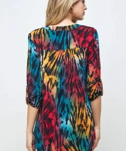 Jostar HIT Notch Neck Rolled Sleeve Top-359HT-QP-W280 Quarter Sleeves