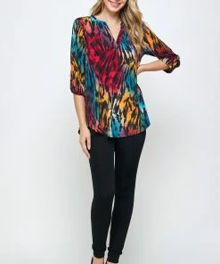 Jostar HIT Notch Neck Rolled Sleeve Top-359HT-QP-W280 Quarter Sleeves