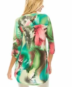 Jostar Hit Notch Neck Rolled Sleeve Top-359HT-QRP1-W281