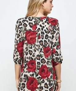 Jostar HIT Notch Neck Rolled Sleeve Top-359HT-QP-W291