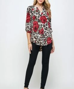 Jostar HIT Notch Neck Rolled Sleeve Top-359HT-QP-W291