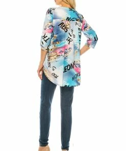 Jostar Online HIT Notch Neck Rolled Sleeve Top-359HT-QRP1-W265