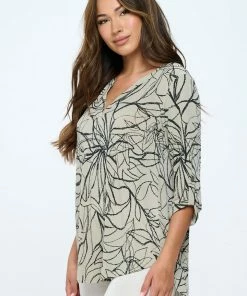 Jostar Online HIT Notch Neck Rolled Sleeve Top-359HT-QRP1-W349