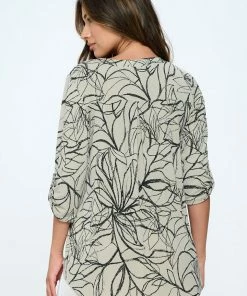 Jostar Online HIT Notch Neck Rolled Sleeve Top-359HT-QRP1-W349