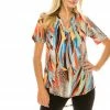 Jostar Online HIT Notch Neck Rolled Sleeve Top-359HT-SRP1-W271 Short Sleeves