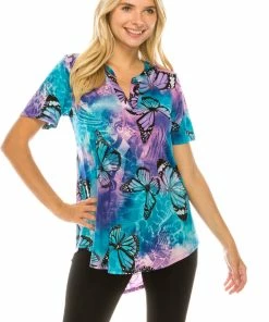 Jostar HIT Notch Neck Rolled Sleeve Top-359HT-SRP1-W282
