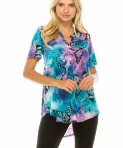 Jostar HIT Notch Neck Rolled Sleeve Top-359HT-SRP1-W282
