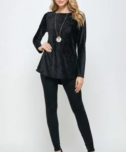 Jostar Velvet High And Low Top-360VT-LRD1-V001 Tops