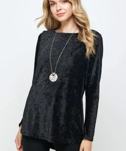 Jostar Velvet High And Low Top-360VT-LRD1-V001 Tops