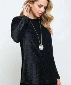 Jostar Velvet High And Low Top-360VT-LRD1-V001 Tops