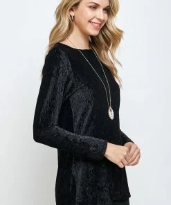 Jostar Velvet High And Low Top-360VT-LRD1-V001 Tops