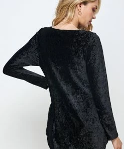 Jostar Velvet High And Low Top-360VT-LRD1-V001 Tops