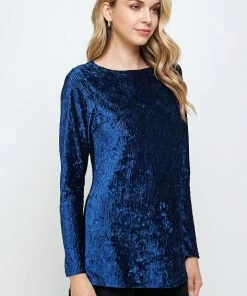 Jostar Velvet High And Low Top-360VT-LRD1-V001 Tops