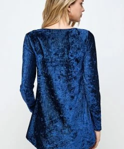 Jostar Velvet High And Low Top-360VT-LRD1-V001 Tops