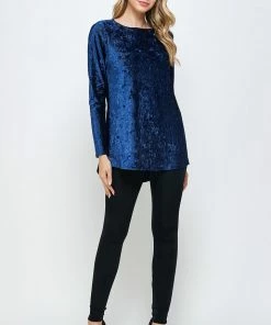 Jostar Velvet High And Low Top-360VT-LRD1-V001 Tops