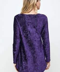 Jostar Velvet High And Low Top-360VT-LRD1-V001 Tops