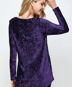 Jostar Velvet High And Low Top-360VT-LRD1-V001 Tops