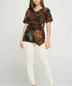 Jostar BNS Print Point V-NK Top-362BN-SRP1-W207 Short Sleeves