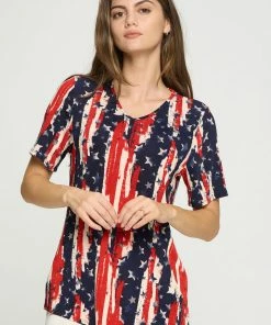 Jostar American Print Point V-NK Top-362BN-SRP1-W306