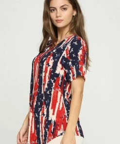 Jostar American Print Point V-NK Top-362BN-SRP1-W306