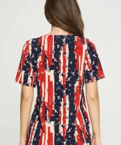 Jostar American Print Point V-NK Top-362BN-SRP1-W306