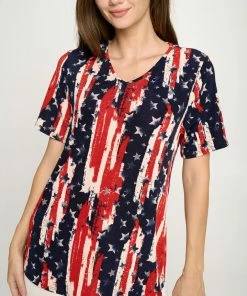 Jostar American Print Point V-NK Top-362BN-SRP1-W306