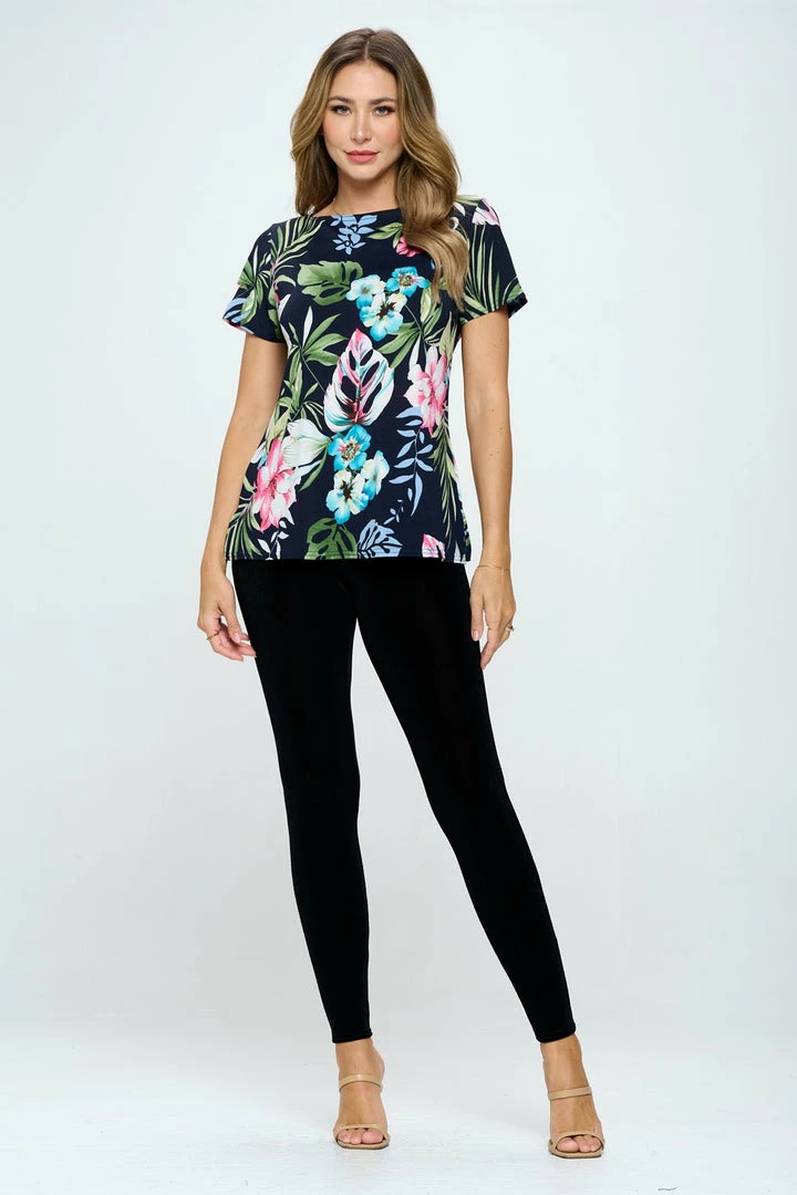 Jostar Online BG Boat Neck Short Sleeve Top Plus - 368BG-SXP1-W263 Tops