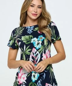 Jostar Online BG Boat Neck Short Sleeve Top Plus - 368BG-SXP1-W263 Tops