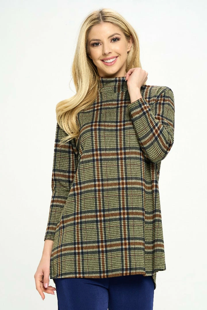 Jostar Miru Mock Neck Long Sleeve Top-369MU-LRP1-W335 Tops