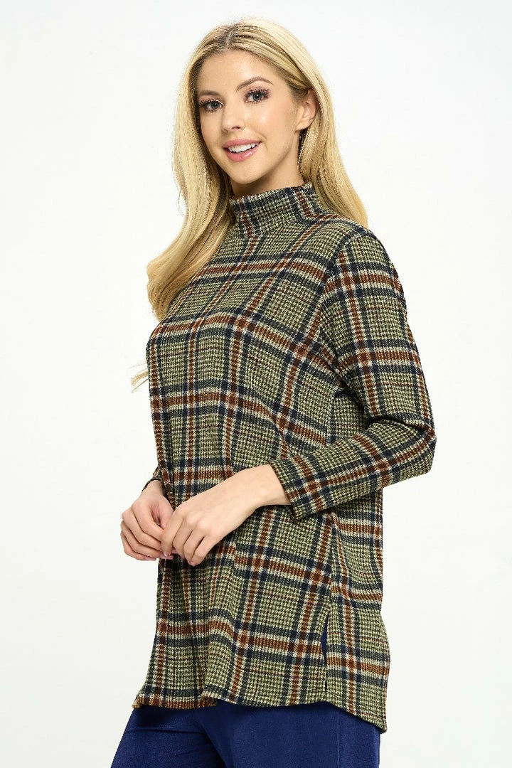 Jostar Miru Mock Neck Long Sleeve Top-369MU-LRP1-W335 Tops