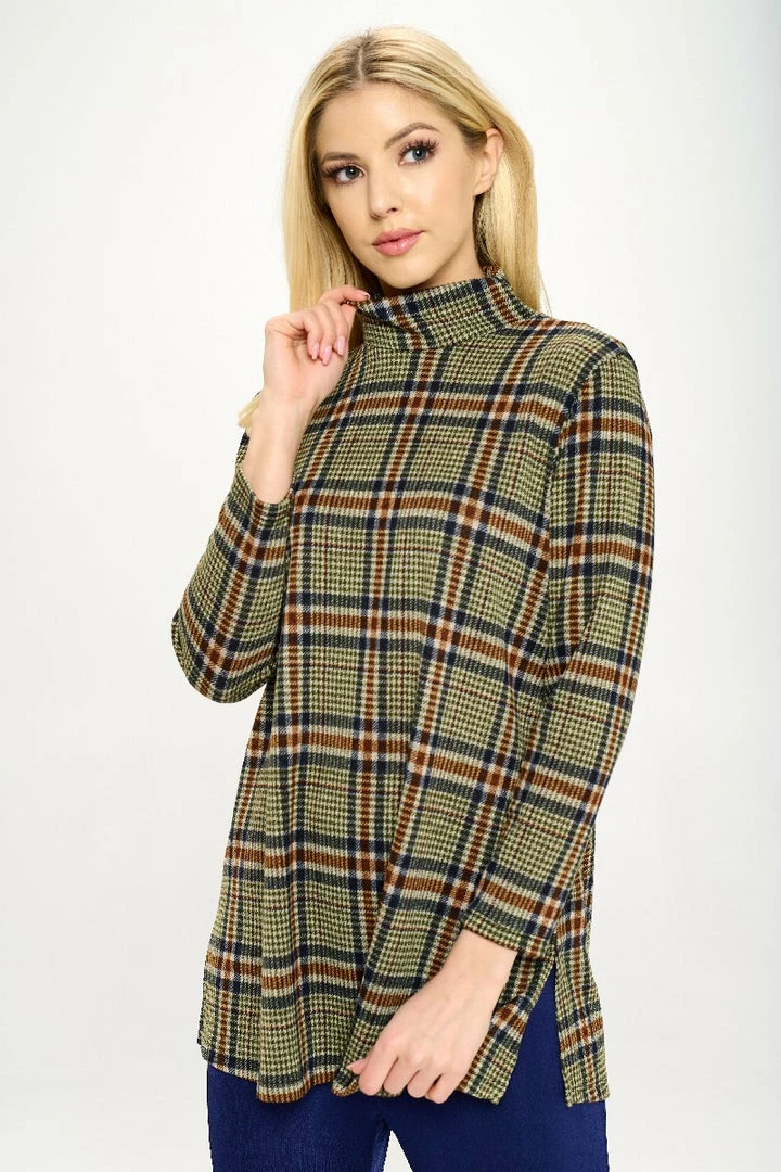 Jostar Miru Mock Neck Long Sleeve Top-369MU-LRP1-W335 Tops