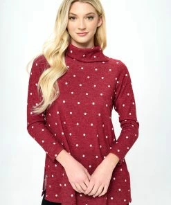 Jostar Mir Split Mock Neck Top-371MU-LRP1-W334 Tops