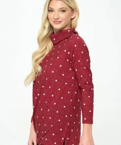 Jostar Mir Split Mock Neck Top-371MU-LRP1-W334 Tops